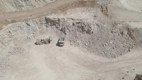 Aerial Video of Trucks on a Mining Site