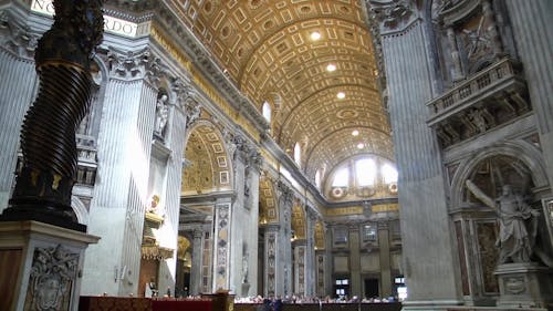 The Footage of a Dome Inside St Peter's Basilica