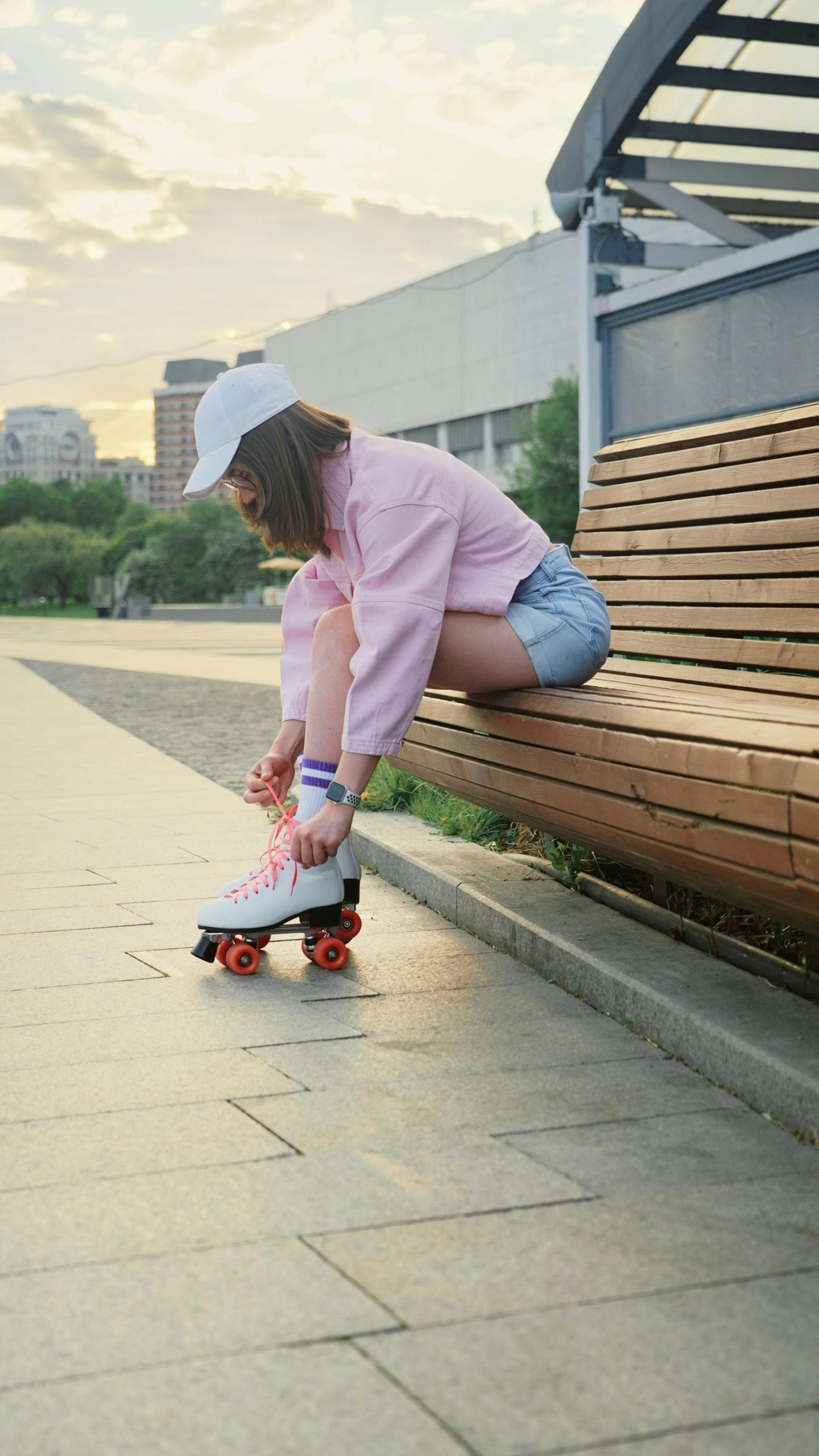 A Woman Wearing Her Roller Skates · Free Stock Video