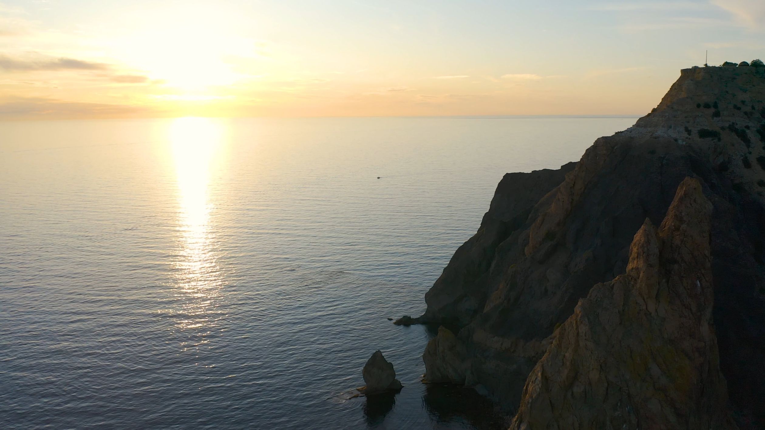 Drone Footage of the Sunset over the Ocean Free Stock Video Footage ...