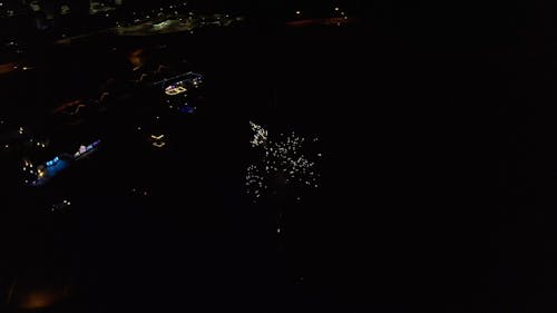 Aerial Footage Of Fireworks During Nighttime