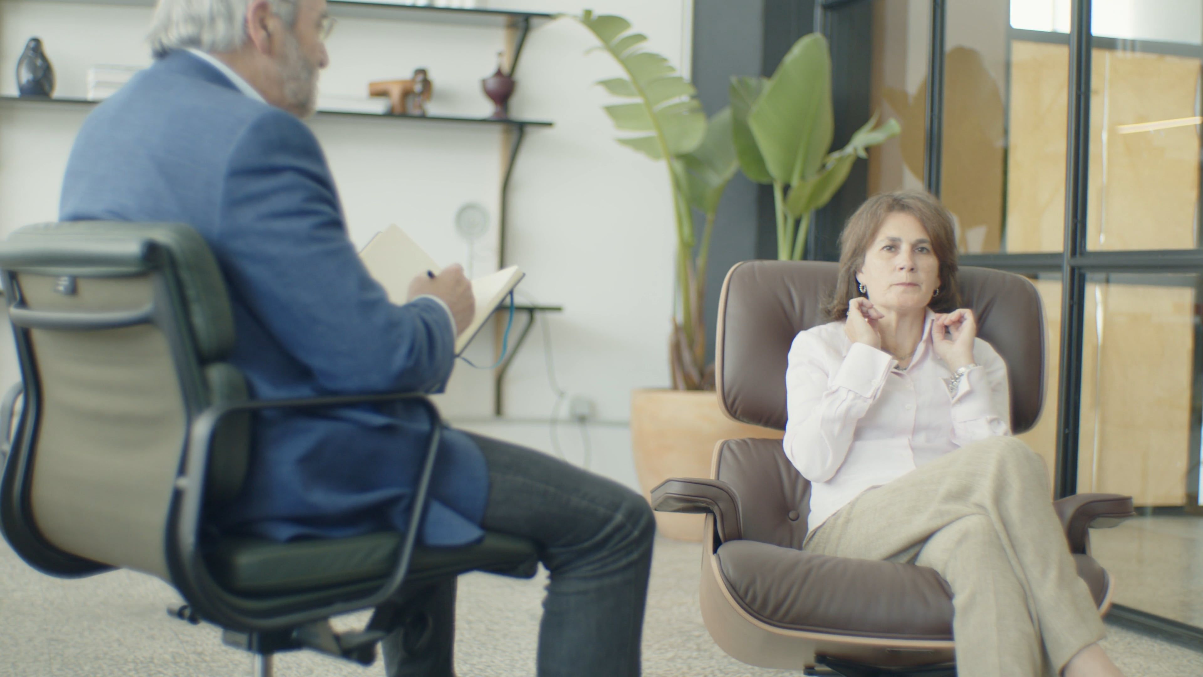An Elderly Woman Talking to a Psychotherapist · Free Stock Video