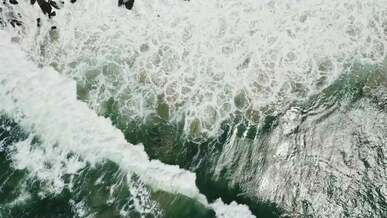 sea waves crashing the shore