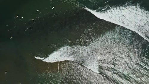 Surfers Riding The Sea Waves