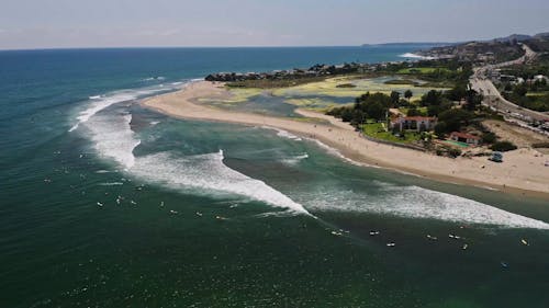 Drone Footage of Surfers on the Ocean