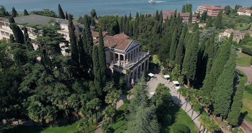 Aerial Footage of a Beautiful House on the Island