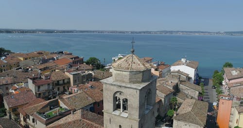 Aerial Footage of a Coastal Town