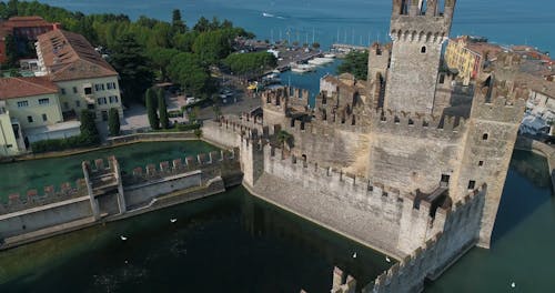 Aerial Footage of Town on the Middle of a Sea