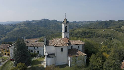 Drone Footage of a Church on a Hill