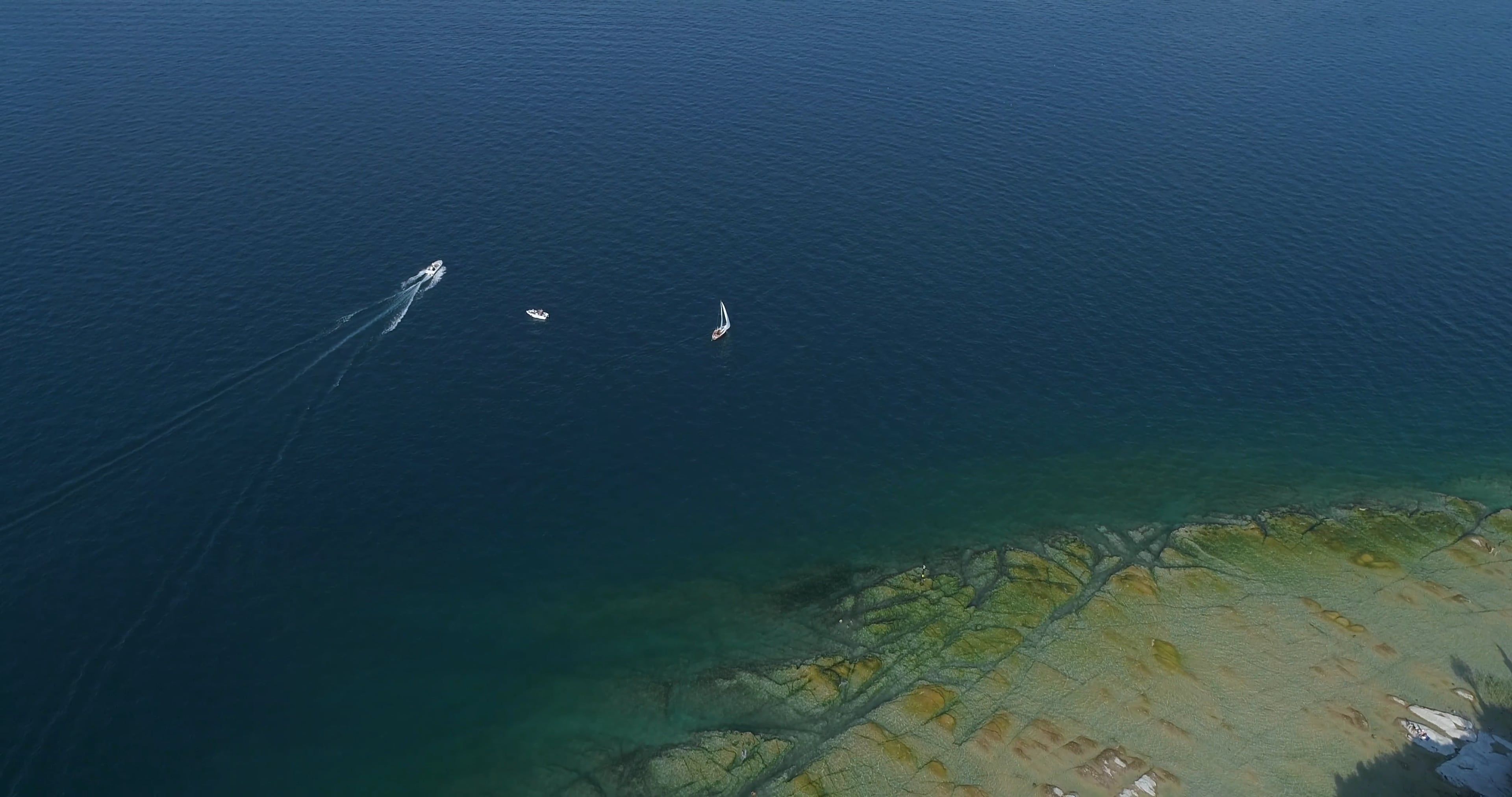 Aerial Footage of Motorboat on the Sea Free Stock Video Footage ...