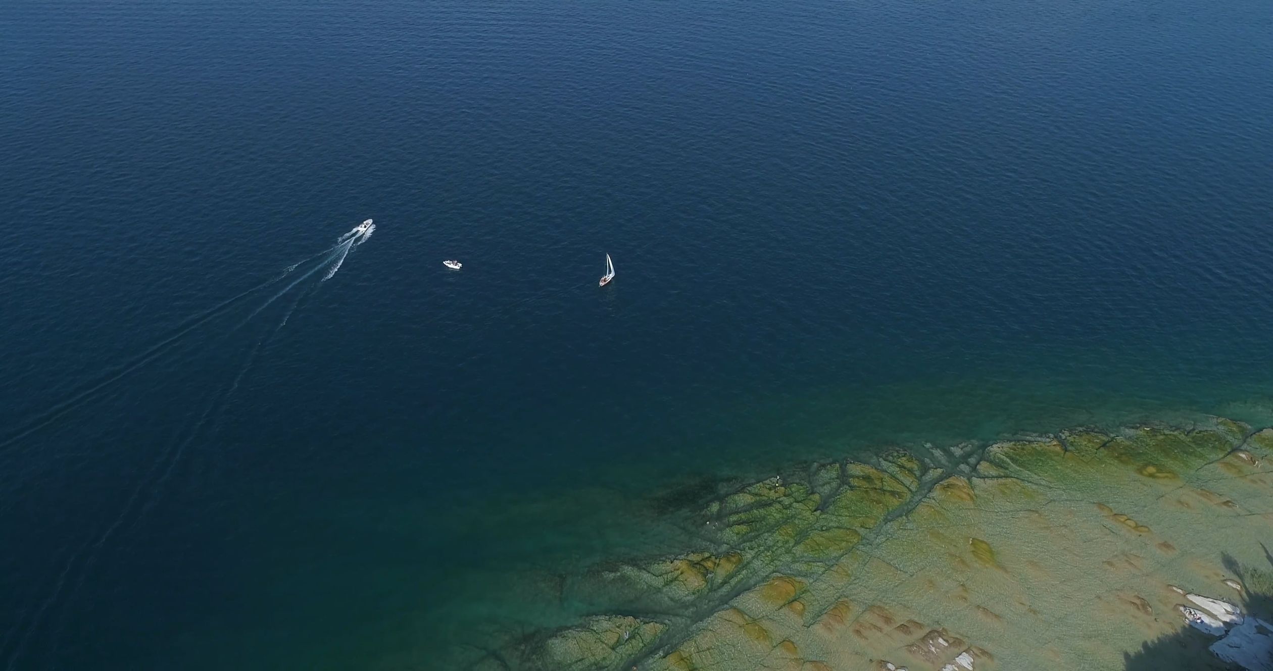 Aerial Footage of Motorboat on the Sea Free Stock Video Footage ...