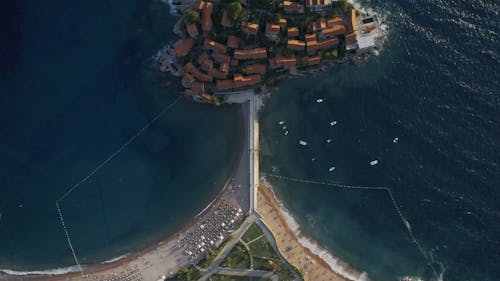 Drone Footage of Houses on an Island