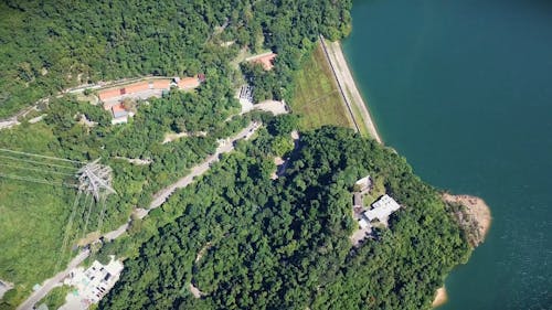 Drone Footage of Shing Mun Reservoir in Hong Kong