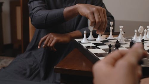 Two Men Playing a Game of Chess 