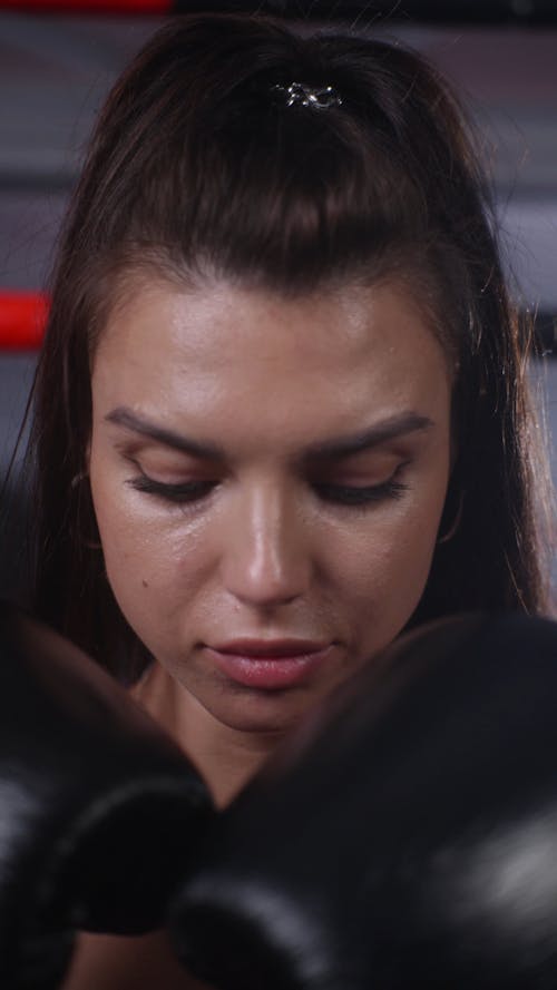 Closeup Video of a Boxer's Face