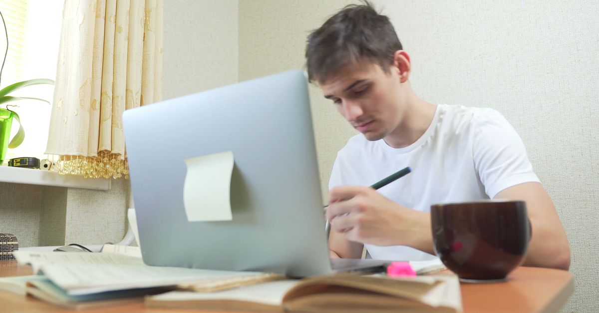 Man Study Hd A Man Studying while Looking at His Laptop Free Stock Video Footage ...