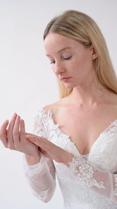 A Bride Looking at her Engagement Ring