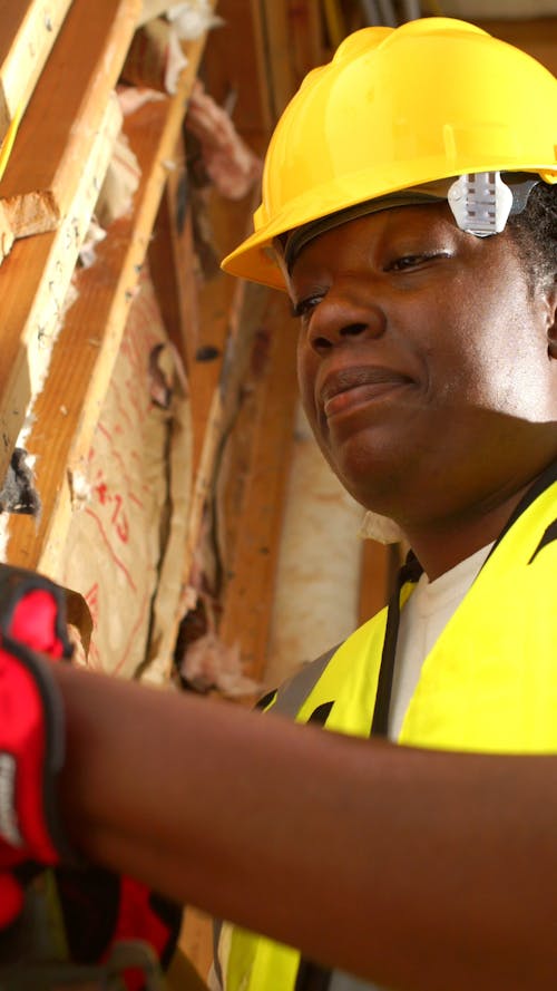 A Woman Working at a Construction Site