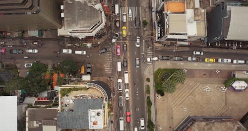 Drone Footage of a Busy Road