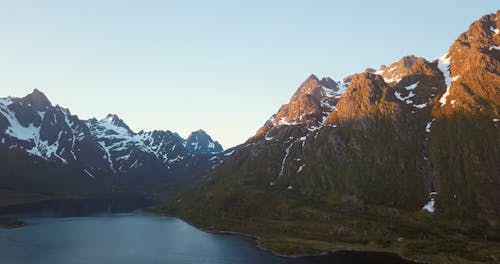 Drone Footage of a Snow Capped Mountain