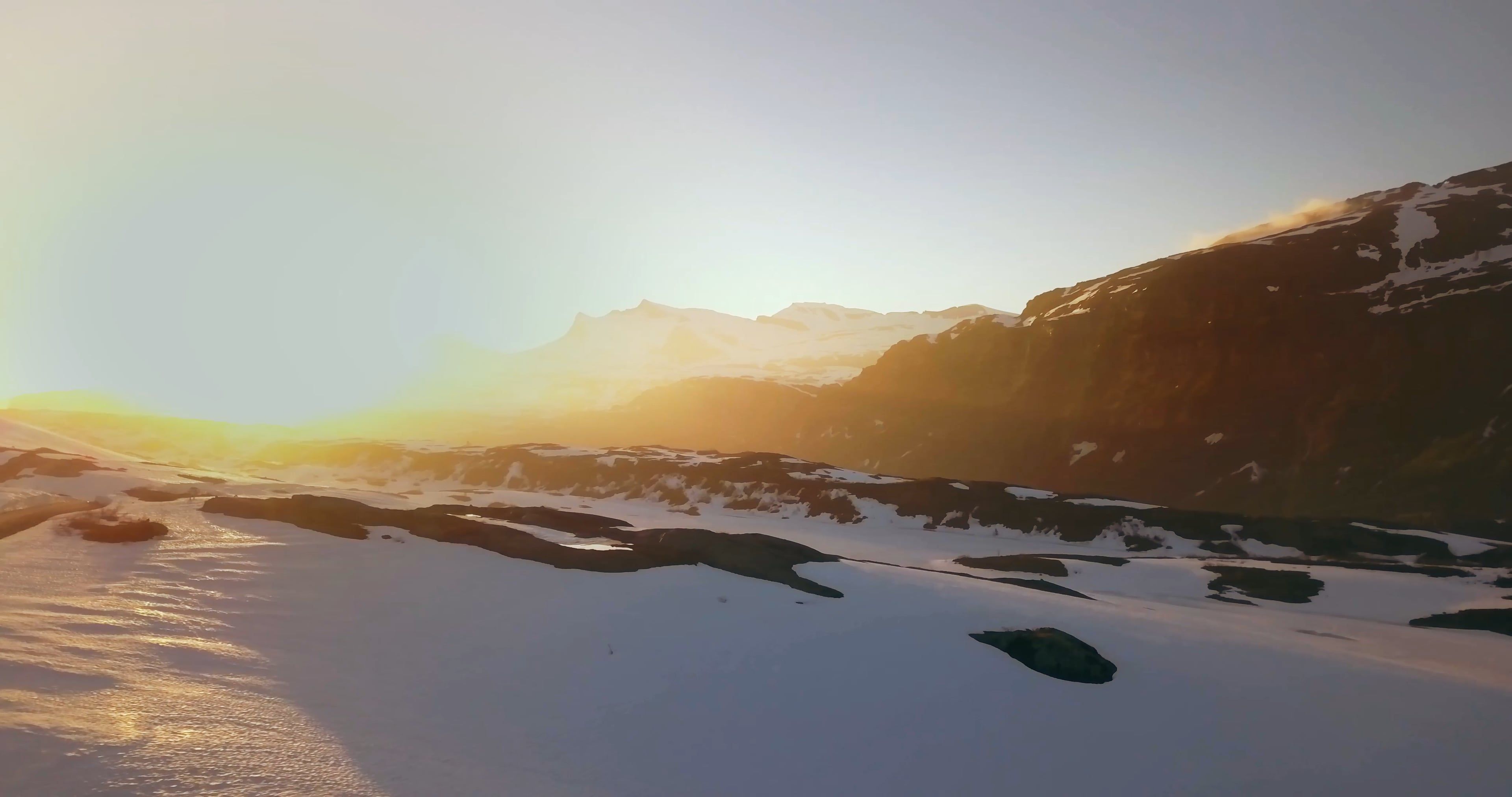 Drone Footage of a Snow Covered Landscape Free Stock Video Footage ...