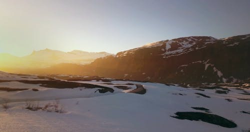 Aerial Footage of Mountains During Winter