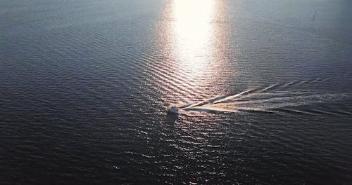 A Drone Shot of Yacht in the Bay
