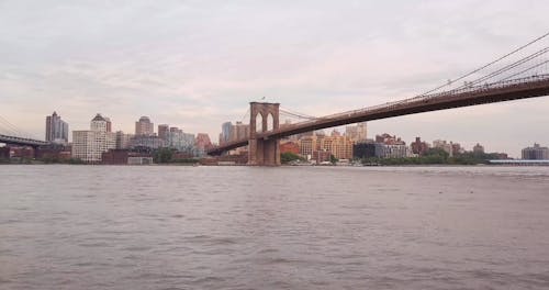 Aerial Shot of Suspension Bridge