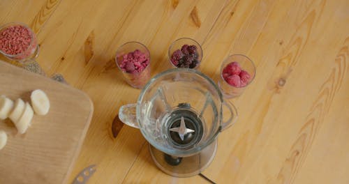 Bananas Being Placed in a Blender