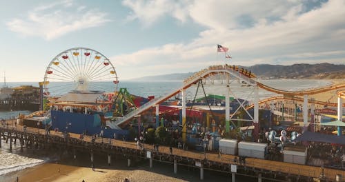 Aerial Footage of an Amusement Park