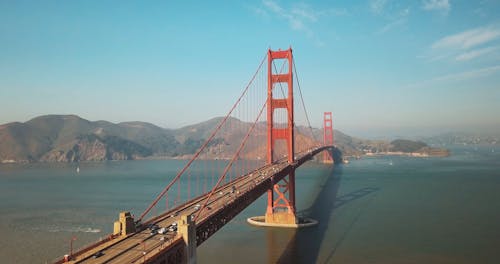Drone Footage of San Francisco Bridge