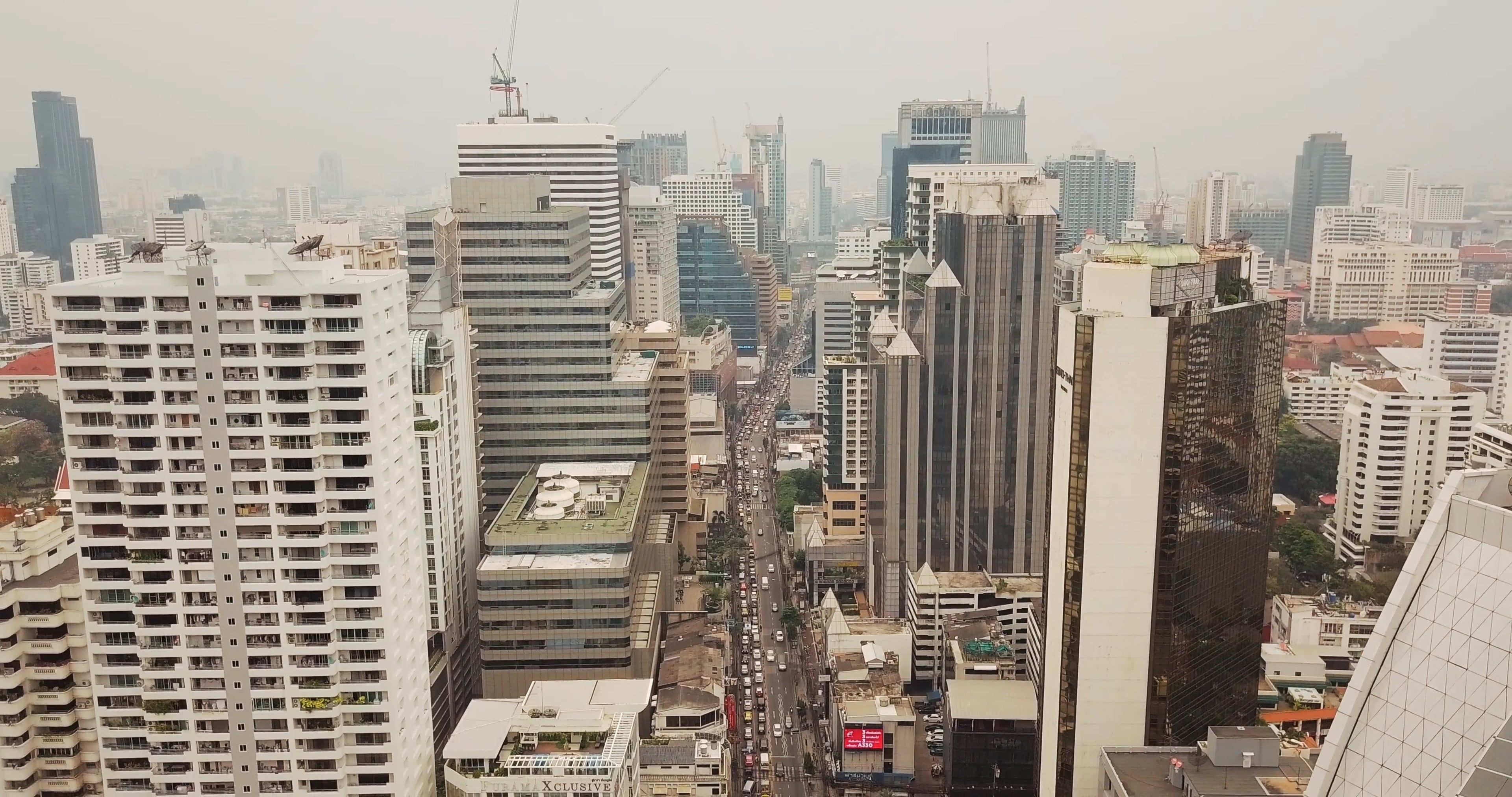 Drone Footage of Buildings and Highway Free Stock Video Footage ...
