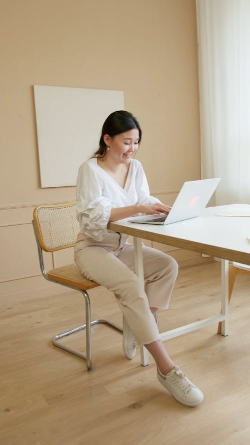 Woman Using a Laptop