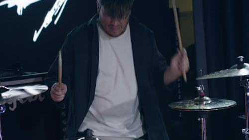 Medium Shot of a Drummer