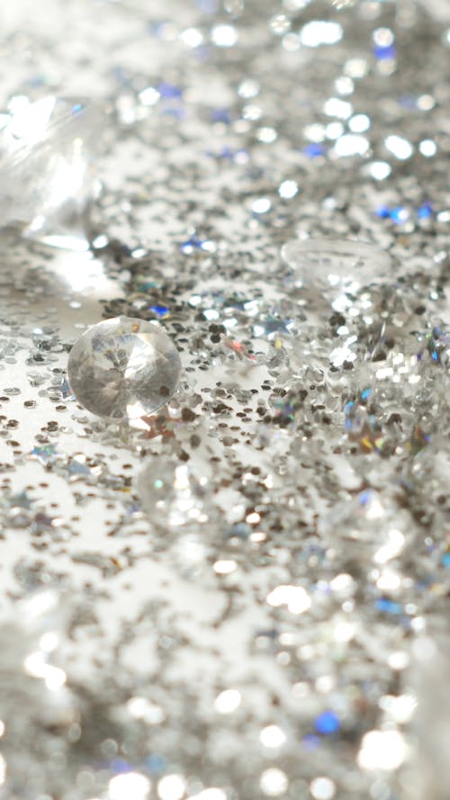Close Up Video of Silver Glitters