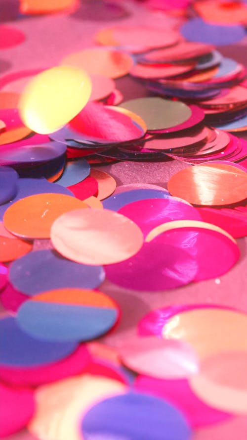 Close Up Shot of Confetti on the Table