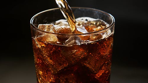 Close-up Video of a Cola with Ice