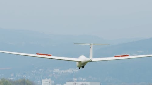 An Airplane Landing on the Grass Field