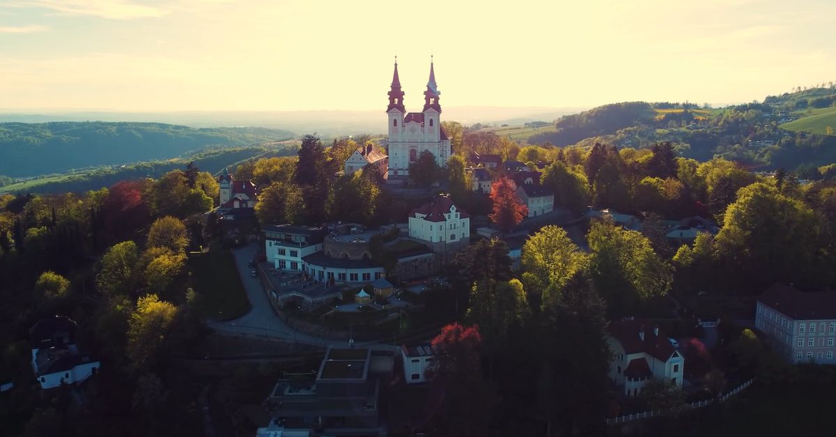 Postlinberg View Drone Footage of Postlingberg Pilgrimage Church Free Stock Video ...