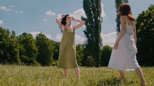 Young Women Posing in the Outdoors