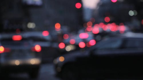 Blurred Video Of Cars Stuck In Traffic