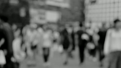 Black And White Video Of A Busy Street