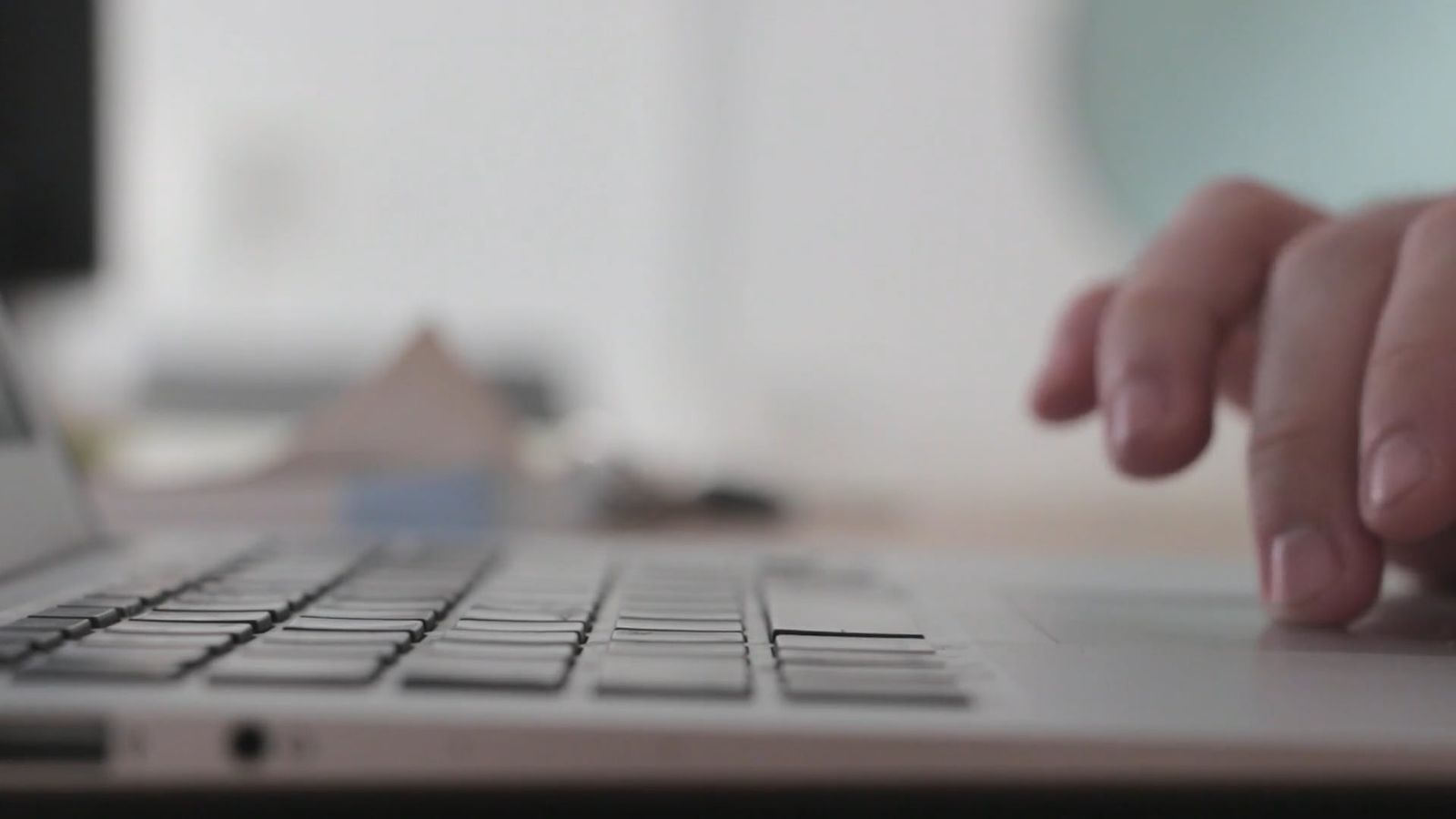 Scrolling For Free Photos On A Laptop Using The Internet Free Stock ...