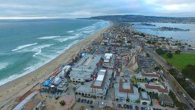 beach aerial footage taken by a drone