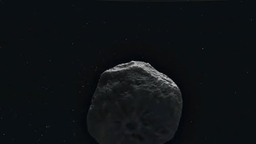 Cg Animatie Van Een Draaiende Asteroïde
