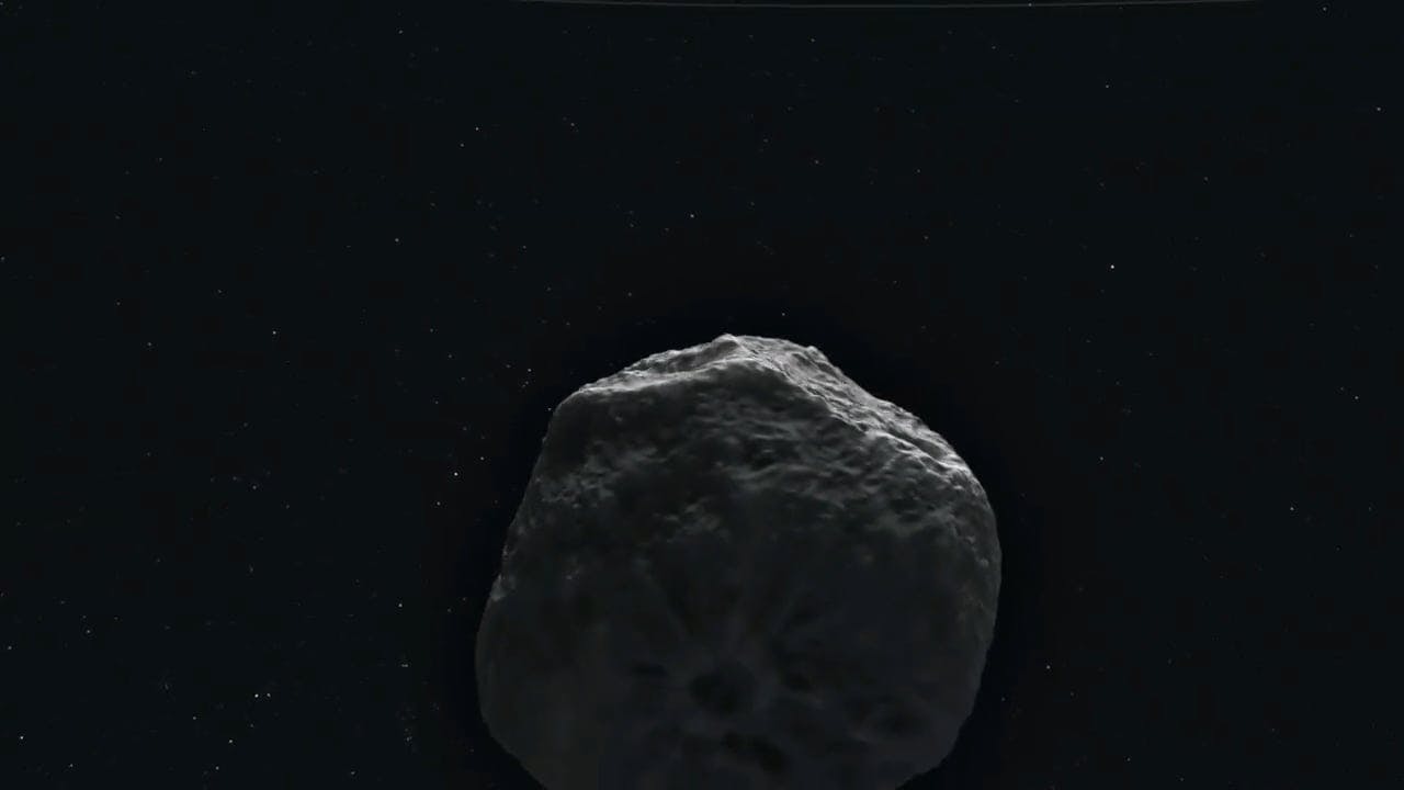 CG Animation of a Revolving Asteroid · Free Stock Video