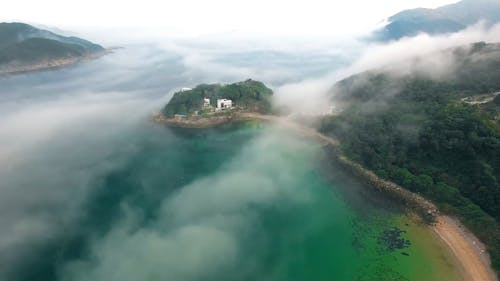 海岸線の空中ビデオ