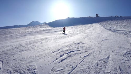 Pria Ski Selama Siang Hari