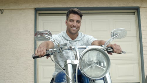 A Man Riding a Motorbike