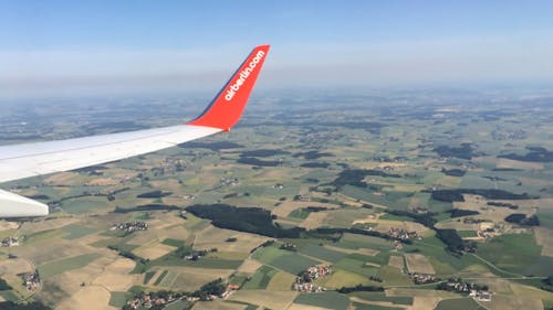 Outside View Of An Airplane Wing